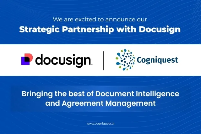 Cogniquest and Docusign Sign Strategic Partnership to Power Enterprise-Grade Document Intelligence and Agreement Automation