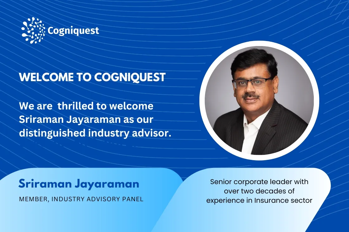 Cogniquest appoints corporate leader Sriraman Jayaraman as industry advisor